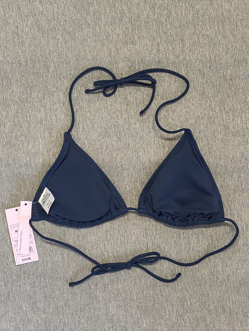 Wild Fable Solid Tricot Triangle Bikini Swim Top – Navy Blue M NWT - Picture 2 of 3